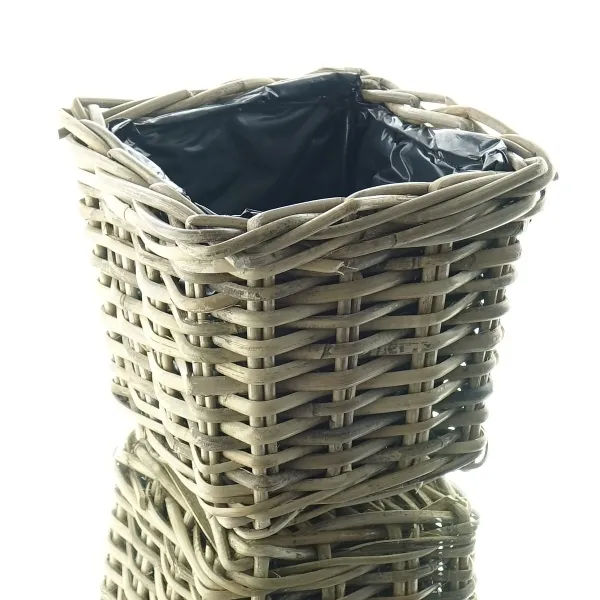 SCHEULEN Rattan-Pflanzkorb M rustikal quadratisch 20 x 20 cm