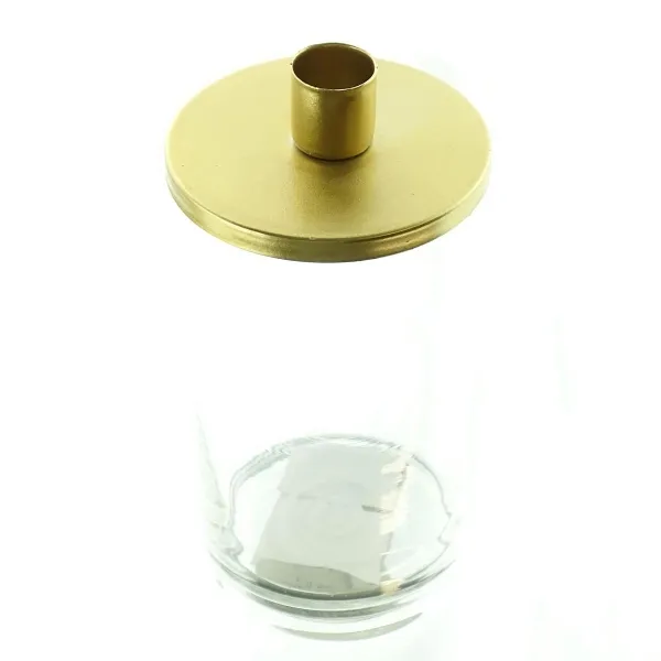 SCHEULEN Spitzkerzenhalter Goldfarben Ø 9 cm x 17,5 cm - Metall & Glas SCHEULEN Spitzkerzenhalter Goldfarben Ø 9 cm x 17,5 cm - Metall & Glas