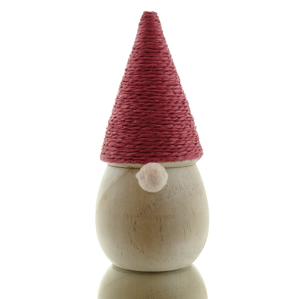 SCHEULEN Weihnachtsdeko Wichtel Natur & Rot mit Kordelmütze 12 cm - Holz