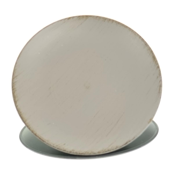 SCHEULEN Weihnachtsteller Vintage Grau-Braun rund antik Ø ca. 18 cm - Kunststoff