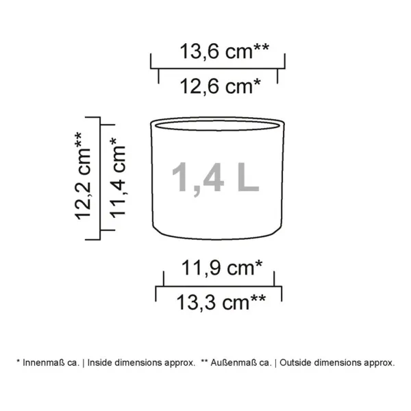 Scheurich Übertopf Monaco 631 Night Black - Breite 13,6 cm, Höhe 12,2 cm