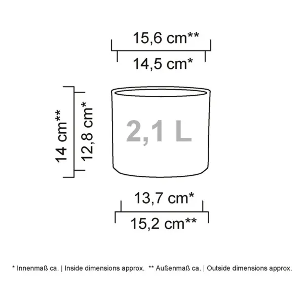 Scheurich Übertopf Monaco 631 Night Black - Breite 15,6 cm, Höhe 14 cm