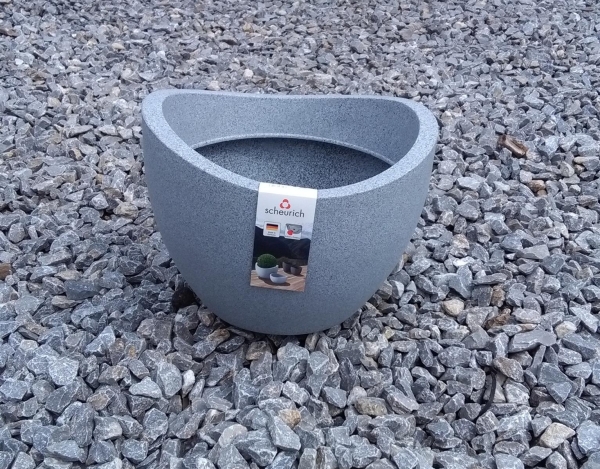 Scheurich Wave Globe Pflanztopf weiß/granit 250/30
