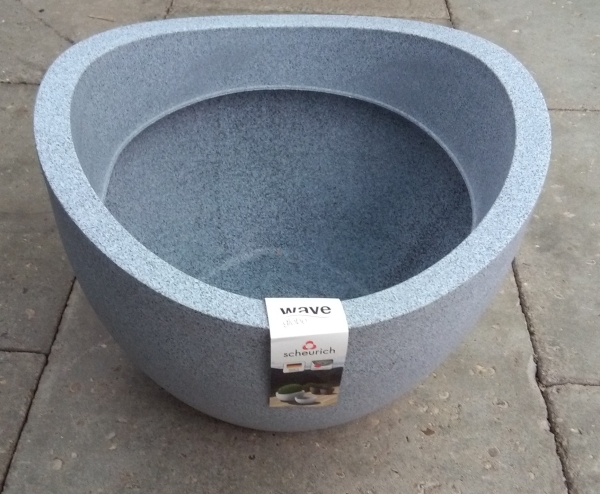 Scheurich Wave Globe Pflanztopf weiß/granit 250/40