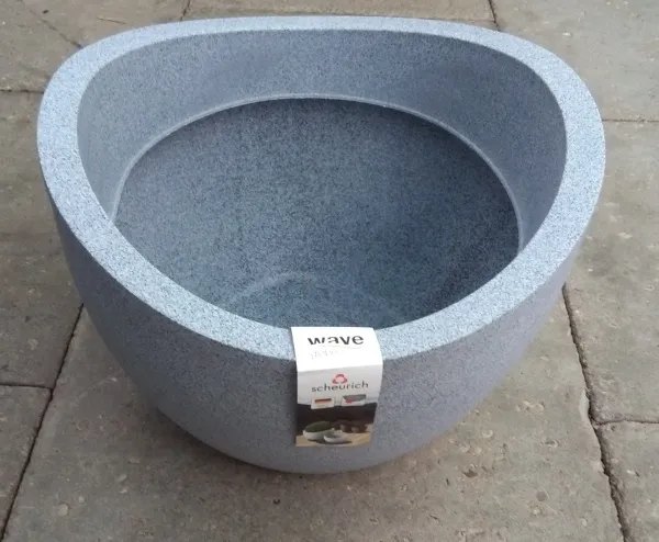 Scheurich Wave Globe Pflanztopf weiß/granit 250/40 Scheurich Wave Globe Pflanztopf weiß/granit 250/40