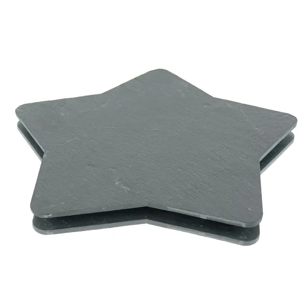 Weihnachtliche Schieferplatte in Sternform dunkelgrau Ø 24 cm