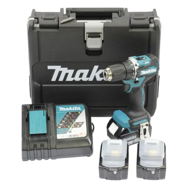 Makita Akku-Bohrschrauber DDF487RFE3 18 V Set - 3 Akkus (3,0 Ah), Ladegerät und Transportkoffer