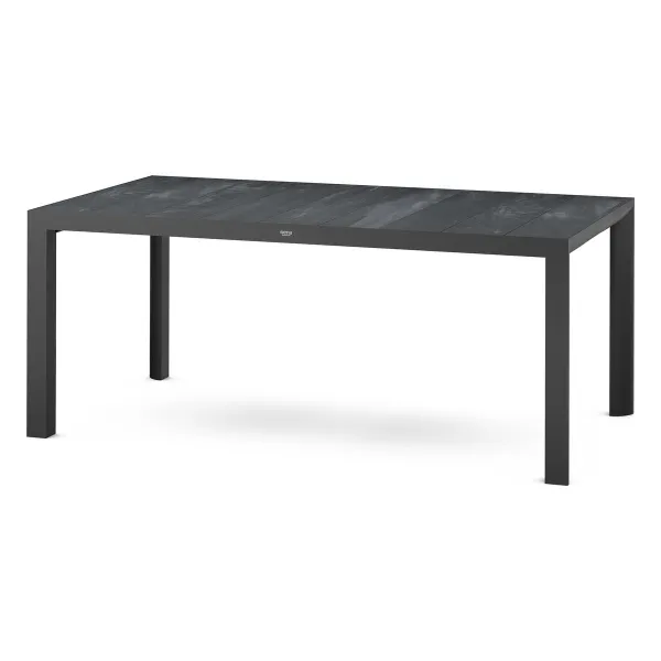 Siena Garden Gartentisch Silva 180 x 100 cm, Keramik wood grey, Aluminium matt anthrazit