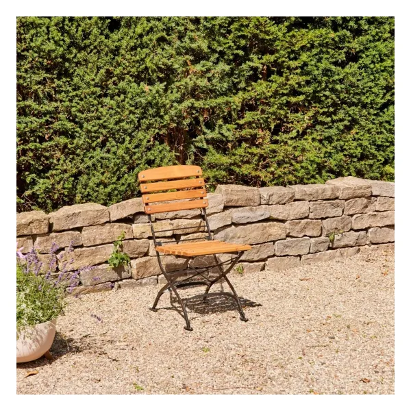 Siena Garden Klappstuhl Peru - Robinienholz natur, Gestell Stahl schwarz