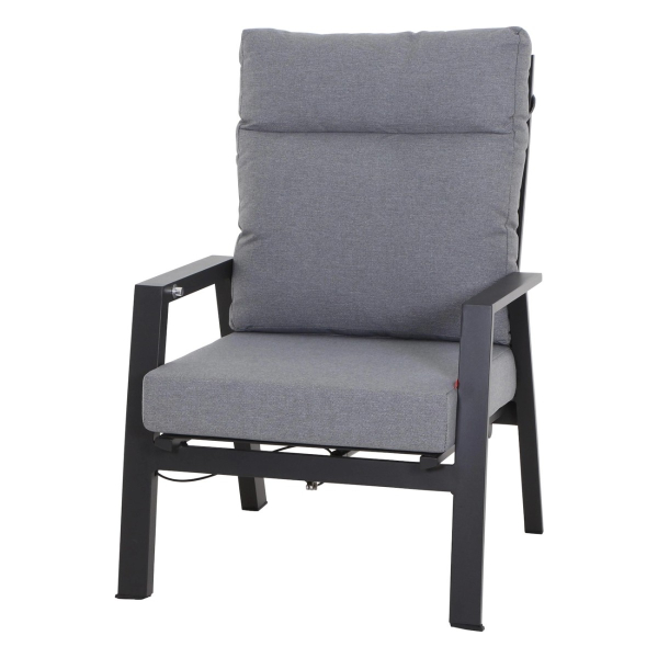 Siena Garden Loungesessel Valencia - Aluminium, Ranotex dunkelgrau
