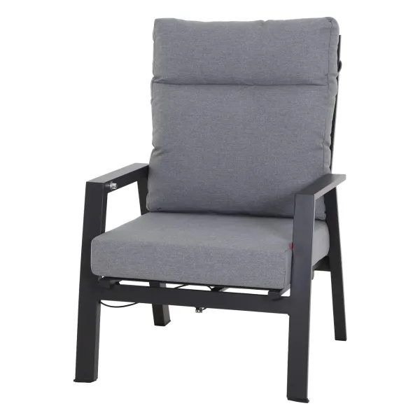 Siena Garden Loungesessel Valencia - Aluminium, Ranotex dunkelgrau