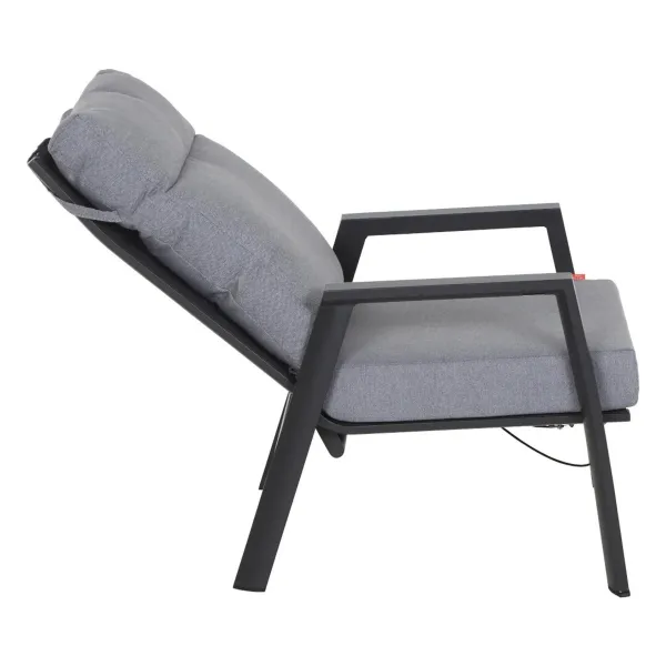 Siena Garden Loungesessel Valencia - Aluminium, Ranotex dunkelgrau