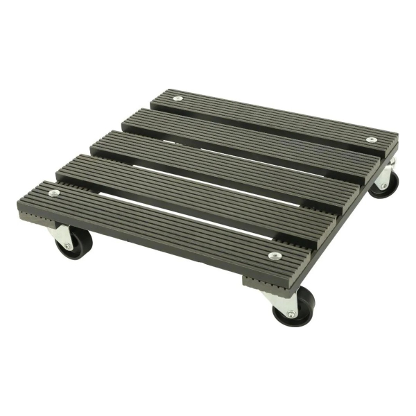 Siena Garden Pflanzenroller WPC eckig anthrazit - 30 x 30 cm