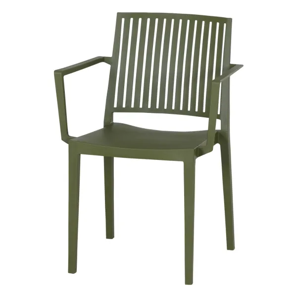 Siena Garden Urban Lights Lane Stapelsessel mit Armlehne - Polypropylen glasfaserverstärkt, olive, 56 x 57 x 82 cm