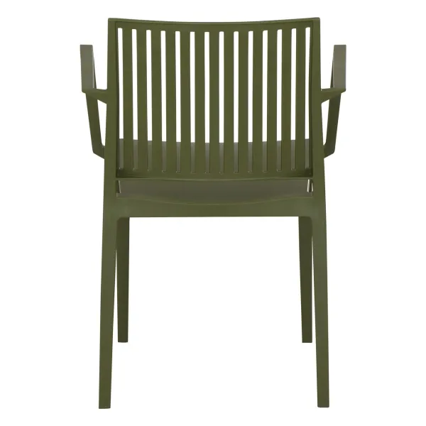 Siena Garden Urban Lights Lane Stapelsessel mit Armlehne - Polypropylen glasfaserverstärkt, olive, 56 x 57 x 82 cm