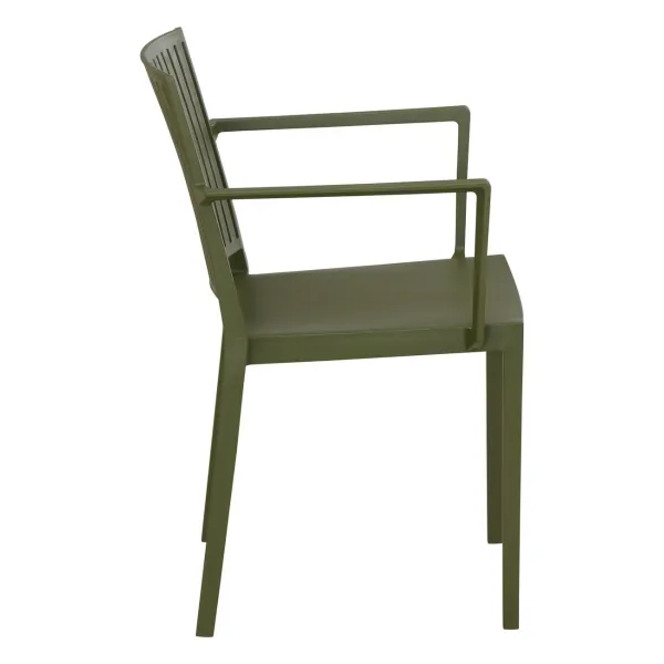 Siena Garden Urban Lights Lane Stapelsessel mit Armlehne - Polypropylen glasfaserverstärkt, olive, 56 x 57 x 82 cm