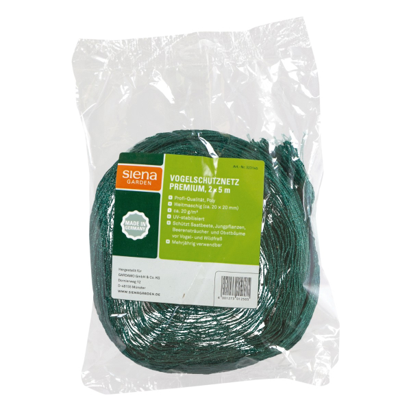 Siena Garden Vogelschutznetz Premium 2 x 5 m dunkelgrün