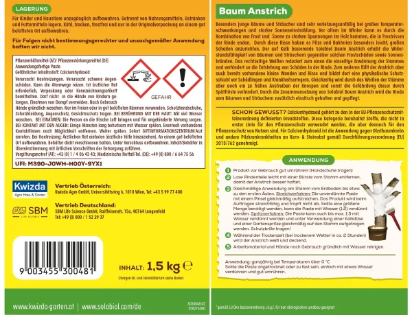 Solabiol® Baum Anstrich Biologische Baumpflege für bis zu 15 m² - 1,5 kg