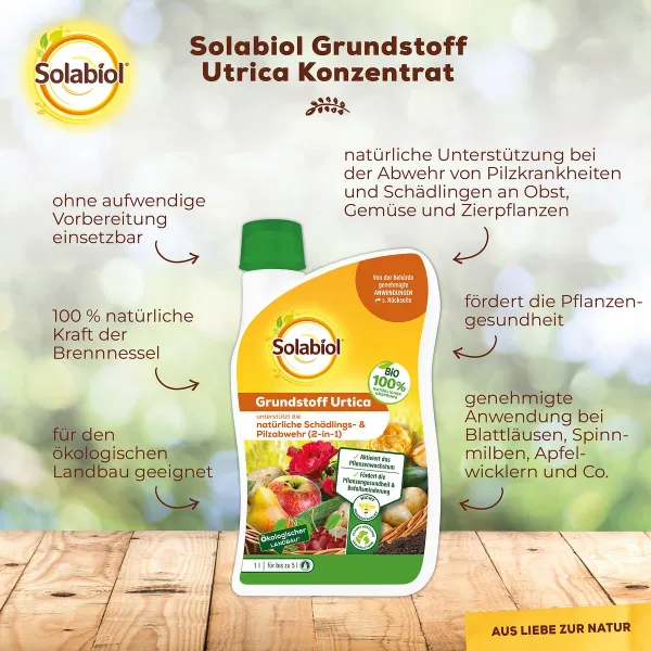 Solabiol® Bio Grundstoff Urtica Konzentrat für 5 Liter Spritzbrühe - 1 Liter