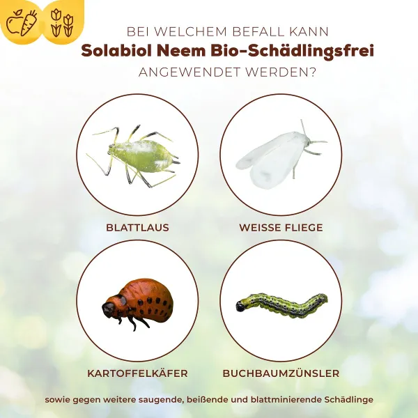 Solabiol® Bio Neem Schädlingsfrei für 10 Liter Spritzbrühe - 30 ml