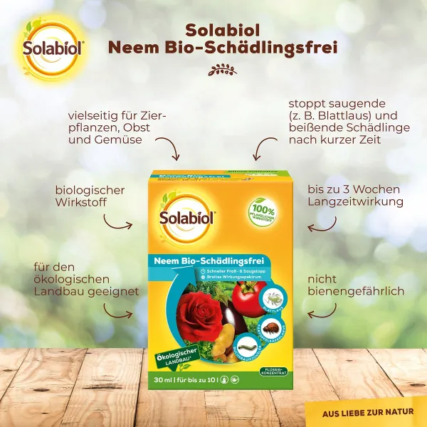 Solabiol® Bio Neem Schädlingsfrei für 10 Liter Spritzbrühe - 30 ml