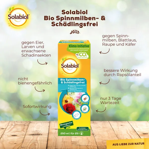 Solabiol® Bio Spinnmilben- & Schädlingsfrei für 25 Liter Spritzbrühe - 250 ml