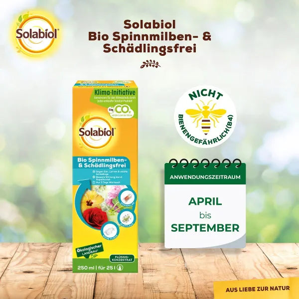 Solabiol® Bio Spinnmilben- & Schädlingsfrei für 25 Liter Spritzbrühe - 250 ml