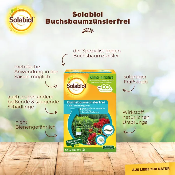 Solabiol® Buchsbaumzünslerfrei Konzentrat für bis zu 17 Liter - 50 ml