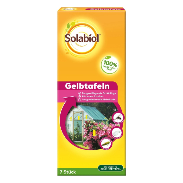 Solabiol® Gelbtafeln gegen fliegende Schädlinge - 7 Klebefallen