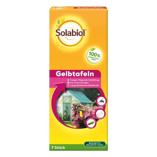 Solabiol® Gelbtafeln gegen fliegende Schädlinge - 7 Klebefallen