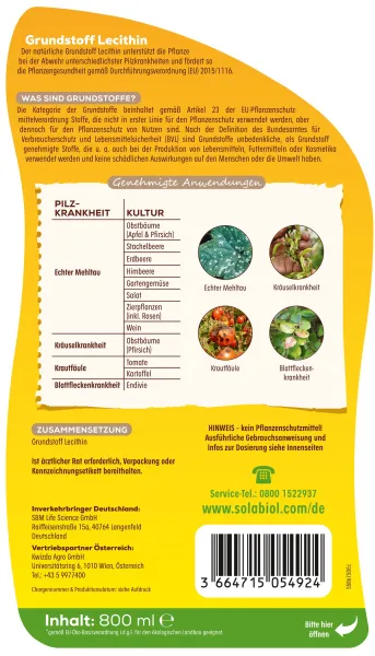 Solabiol® Grundstoff Lecithin für 21 Liter Spritzbrühe - 800 ml
