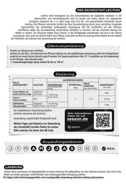 Solabiol® Grundstoff Lecithin Rosen-Spray anwendungsfertig für 100 m² - 1 Liter