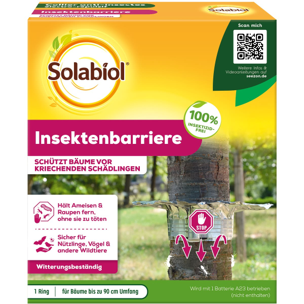Solabiol® Insektenbarriere für Bäume bis zu 90 cm Umfang - batteriebetrieben
