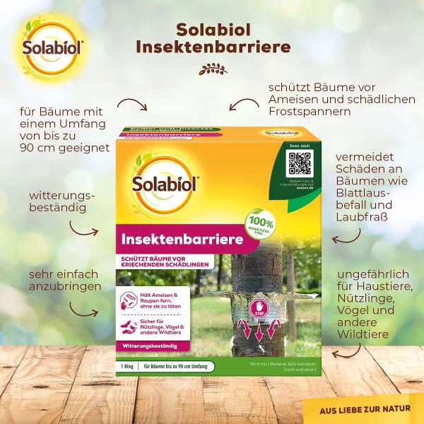Solabiol® Insektenbarriere für Bäume bis zu 90 cm Umfang - batteriebetrieben