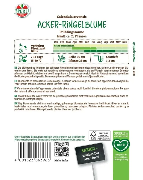 Sperli Acker-Ringelblumen Frühlingssonne - Blumensamen