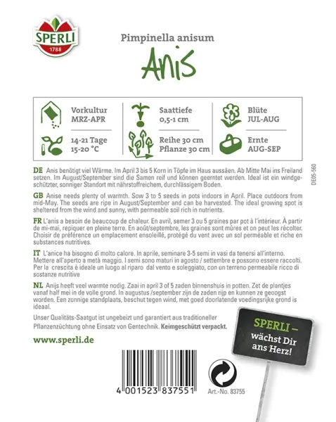 Sperli Anis - Kräutersamen