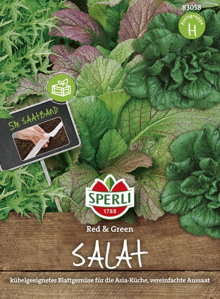 Sperli Asia-Salate Red & Green - Saatband - Gemüsesamen
