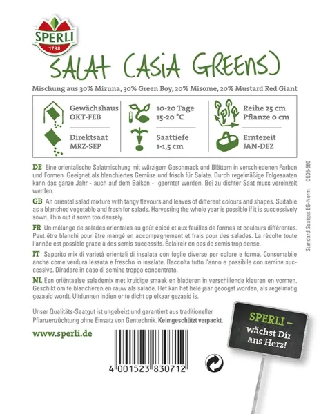 Sperli Asia-Salate Spicy Green Mix - Gemüsesamen