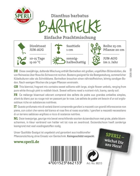 Sperli Bartnelken Einfache Prachtmischung - Blumensamen