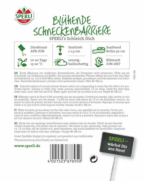 Sperli Blühende Schneckenbarriere Schleich dich - Blumensamen