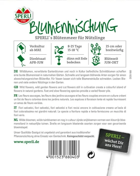 Sperli Blumenmischung Blütenmeer für Nützlinge - Blumensamen
