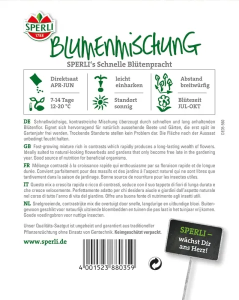 Sperli Blumenmischung Schnelle Blütenpracht - Blumensamen