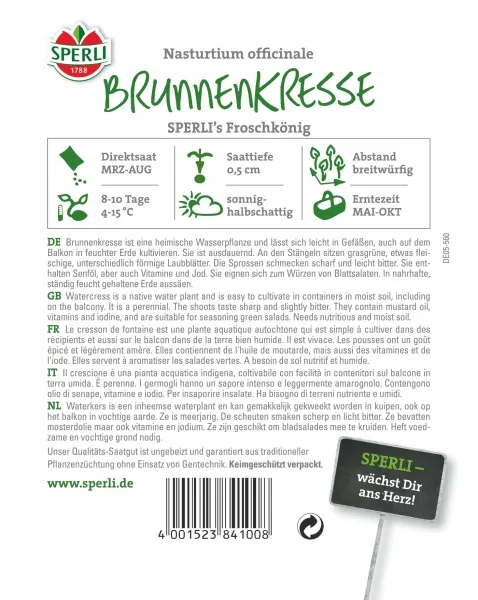 Sperli Brunnenkresse Froschkönig - Kräutersamen