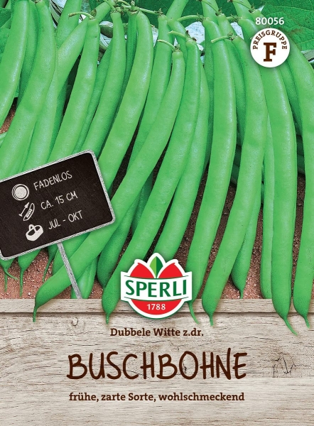 Sperli Buschbohnen Dubbele Witte z.dr. - Gemüsesamen