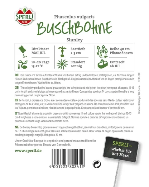 Sperli Buschbohnen Stanley - Gemüsesamen