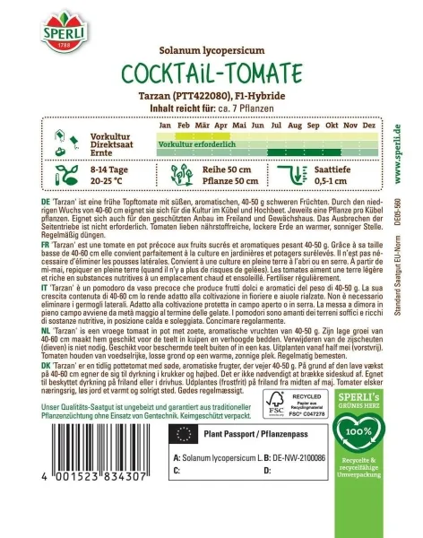 Sperli Cocktail-Tomaten Tarzan F1 - Gemüsesamen