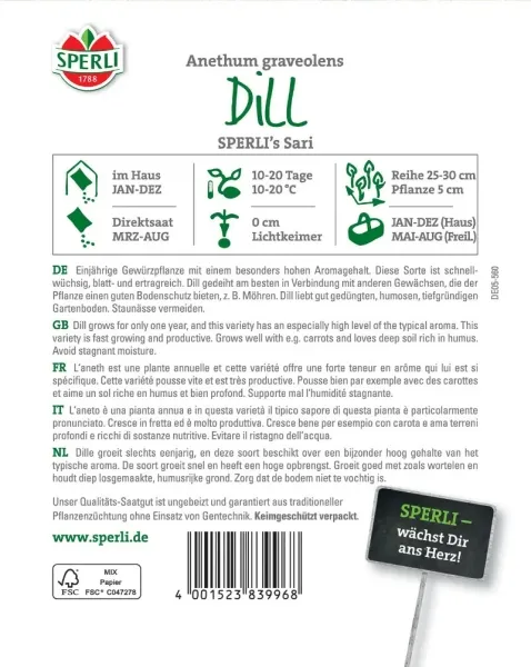 Sperli Dill Sari - Kräutersamen