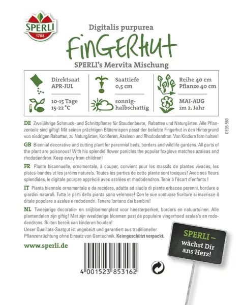 Sperli Fingerhut SPERLI´s Mervita Mischung - Blumensamen