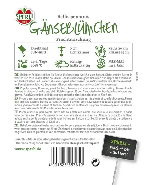 Sperli Gänseblümchen gefüllt Prachtmischung - Blumensamen