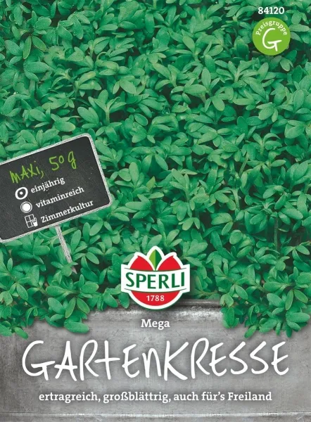 Sperli Gartenkresse Mega großblättrig - 50 g Großpackung - Kräutersamen Sperli Gartenkresse Mega großblättrig - 50 g Großpackung - Kräutersamen